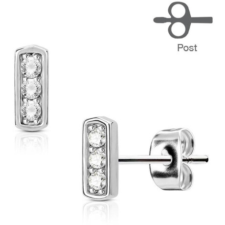 Jemné ocelové náušnice s kamínky