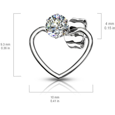 Jemné ocelové náušnice Srdce se zirkonem