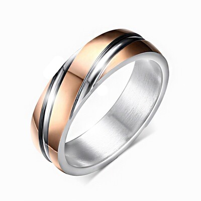 Prsten z oceli měděné barvy