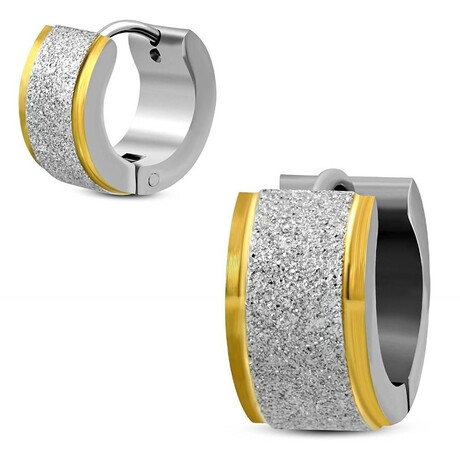 Luxusní broušené náušnice se zlatou drážkou