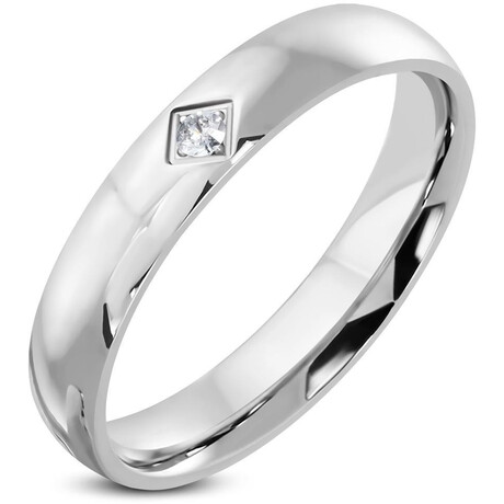 Zaoblený lesklý prsten s kamínkem