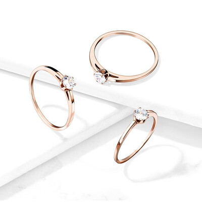 Zásnubní prsten s krystalem z oceli