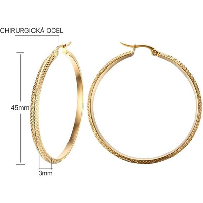 Zlaté kruhy z oceli se vzorem