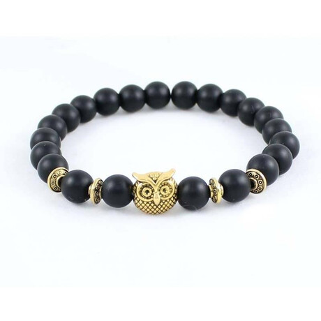 Náramek bižuterie sova černá