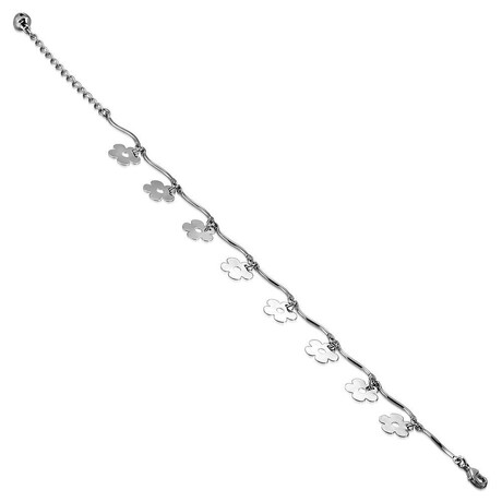 Náramek z chirurgické oceli dámský květiny NKY175