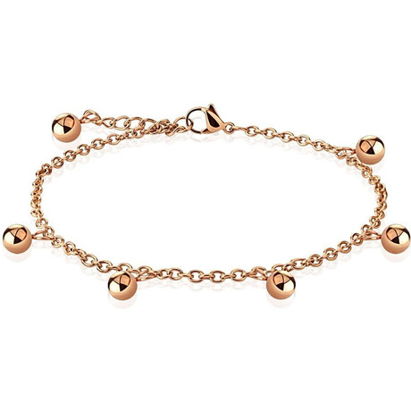 Náramek z chirurgické oceli rosegold kuličky