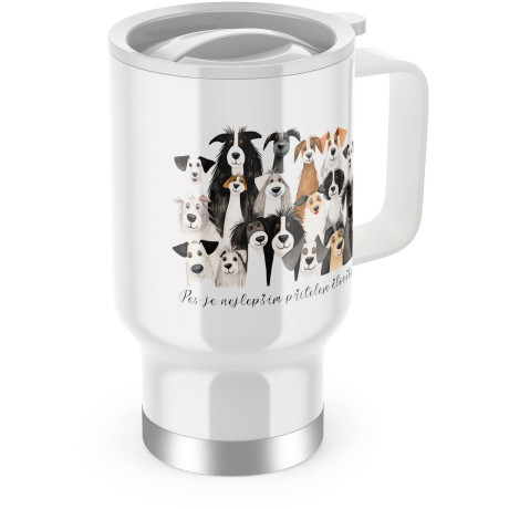 Termohrnek s uchem "Pes nejlepší přítel"