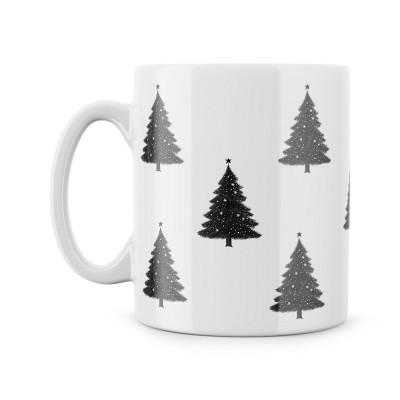 Hrnek "Černobílé vánoční stromky"