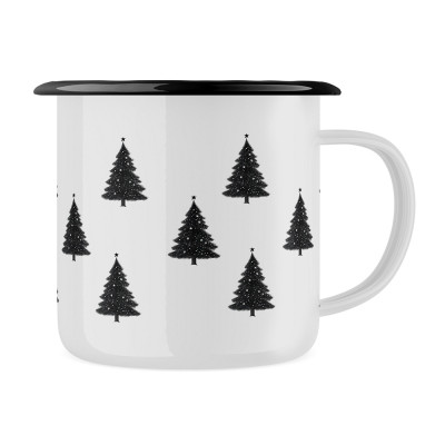 Plecháček "Černobílé vánoční stromky"