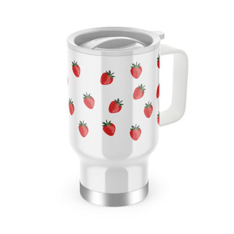 Termohrnek s uchem "Jahodový"