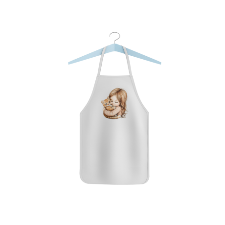 Dětská zástěra "Holčička a kočka"