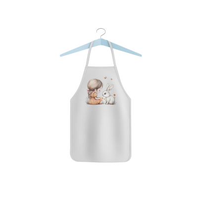 Dětská zástěra "Holčička a králíček"