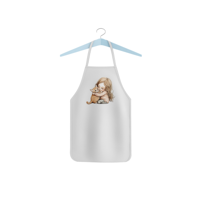 Dětská zástěra "Holčička a kočka"