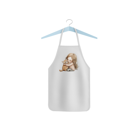 Dětská zástěra "Holčička a kočka"