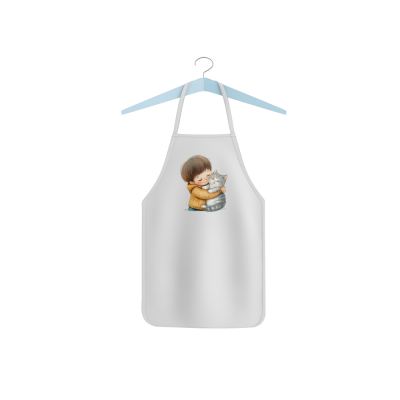 Dětská zástěra "Kluk a kočka"