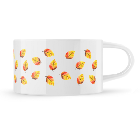 Hrnek makronka vzor "Listy"