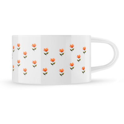 Hrnek makronka vzor "Květiny"