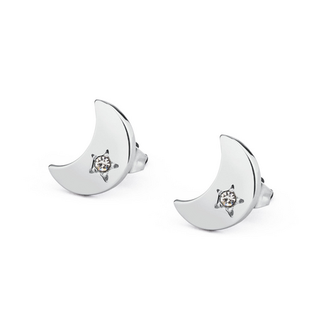 Náušnice Půlměsíc s krystalem Sagapo